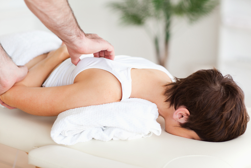 Patient receiving massage therapy